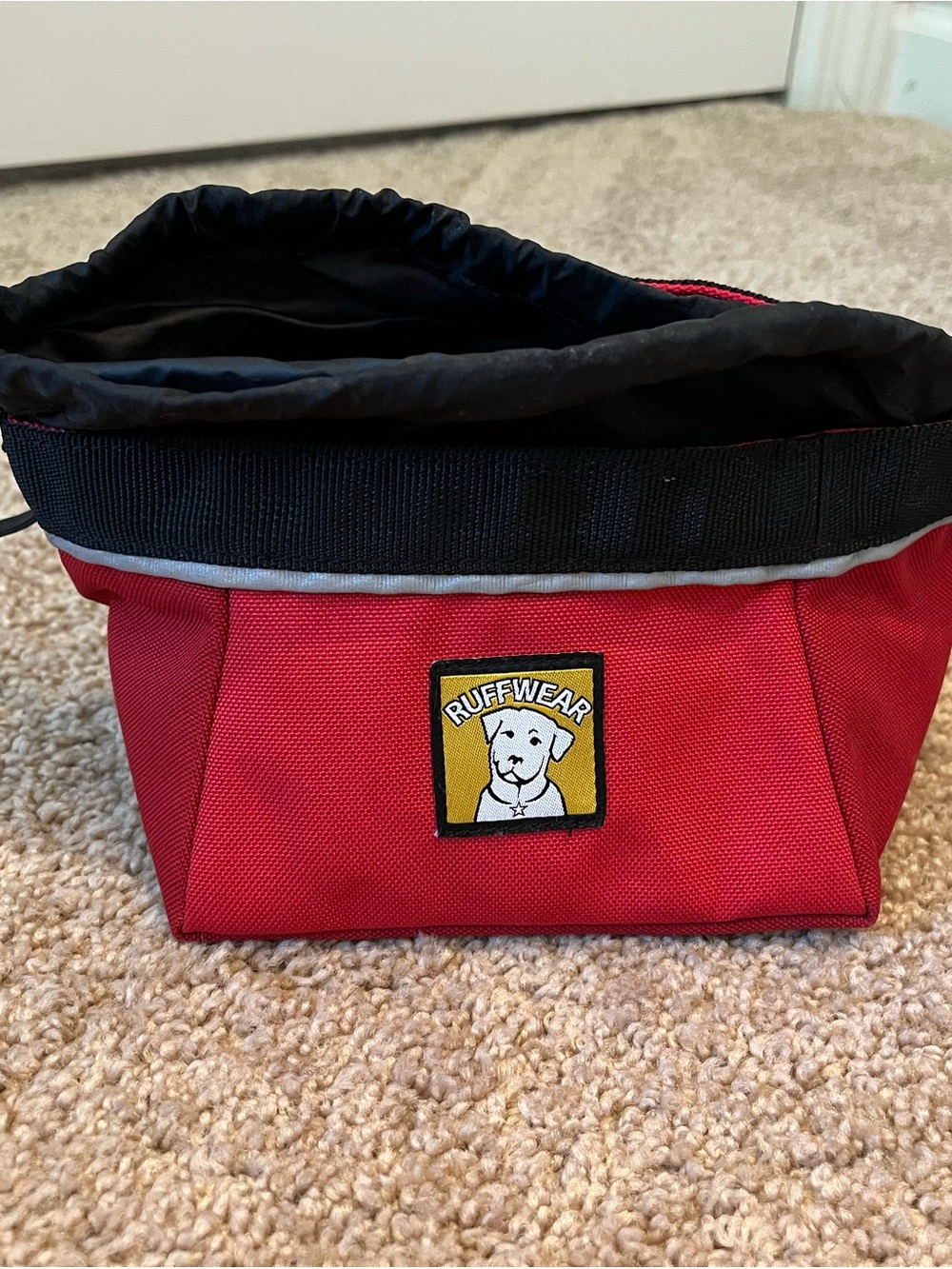 Ruffwear Red and Black Foldable Dog Bowl with Logo